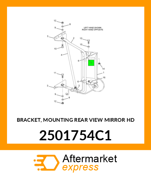 BRACKET, MOUNTING REAR VIEW MIRROR HD 2501754C1