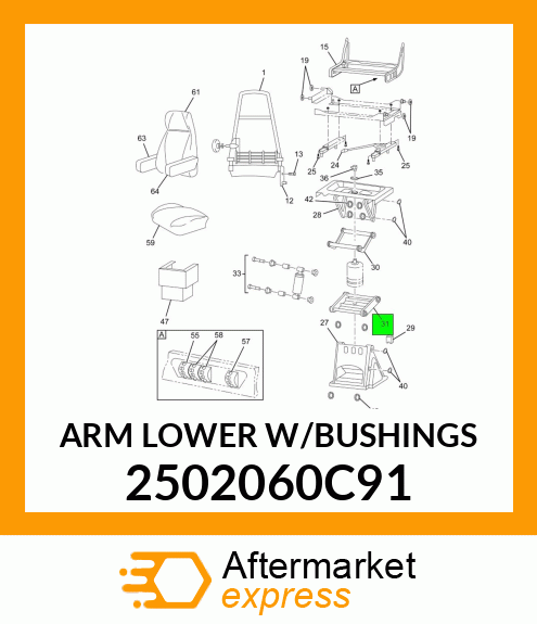 ARM LOWER W/BUSHINGS 2502060C91