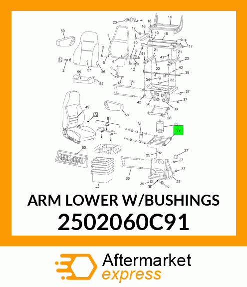 ARM LOWER W/BUSHINGS 2502060C91