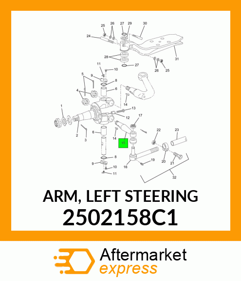 ARM, LEFT STEERING 2502158C1