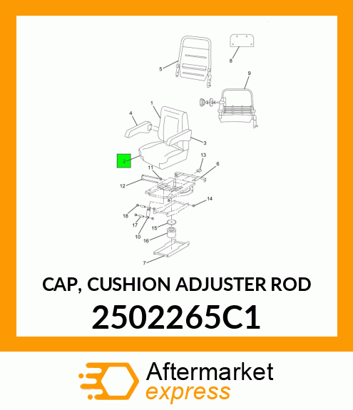 CAP, CUSHION ADJUSTER ROD 2502265C1