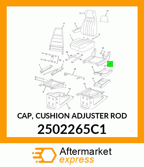 CAP, CUSHION ADJUSTER ROD 2502265C1