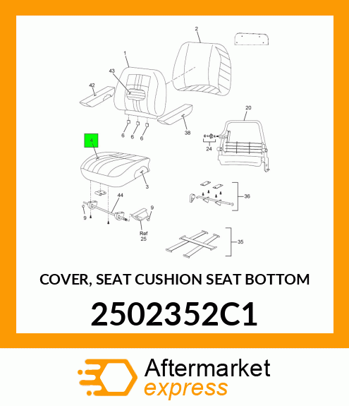 COVER, SEAT CUSHION SEAT BOTTOM 2502352C1