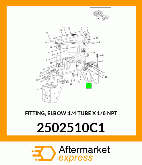 FITTING, ELBOW 1/4" TUBE X 1/8" NPT 2502510C1