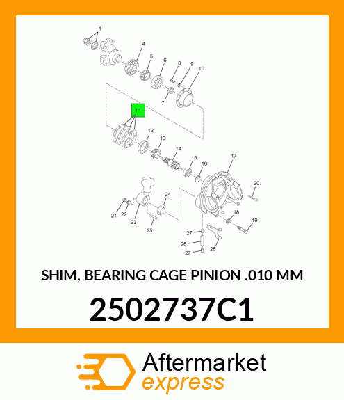 SHIM, BEARING CAGE PINION .010 MM 2502737C1