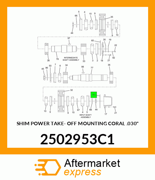 SHIM POWER TAKE- OFF MOUNTING CORAL .030" 2502953C1