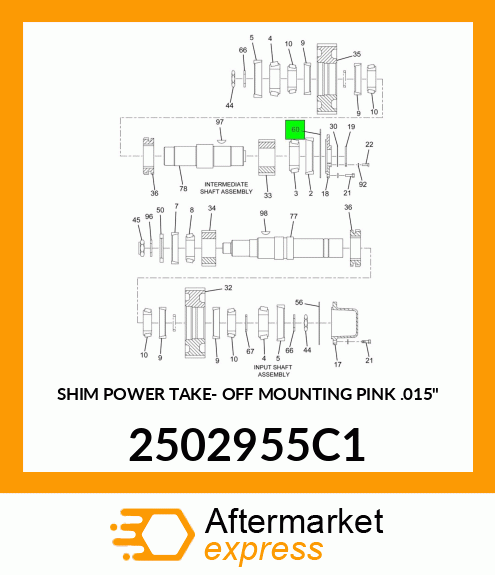 SHIM POWER TAKE- OFF MOUNTING PINK .015" 2502955C1