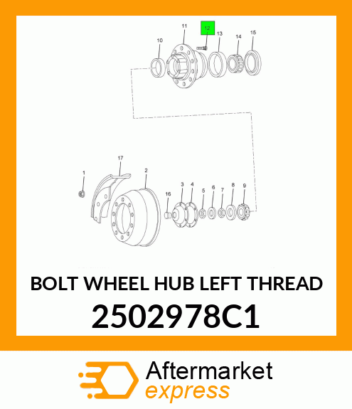 BOLT WHEEL HUB LEFT THREAD 2502978C1