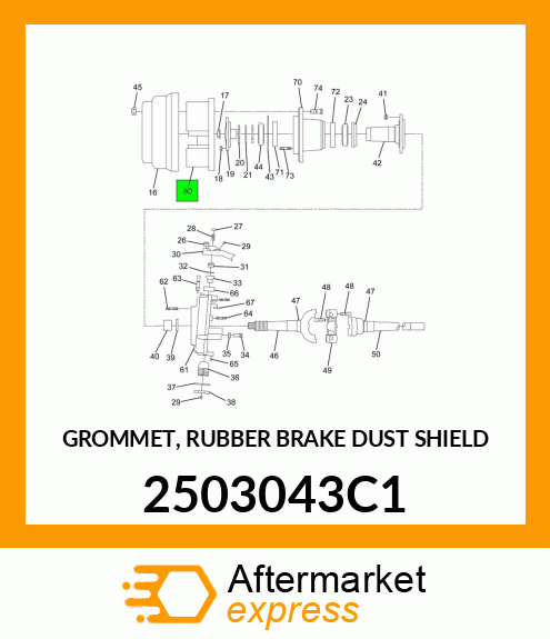GROMMET, RUBBER BRAKE DUST SHIELD 2503043C1