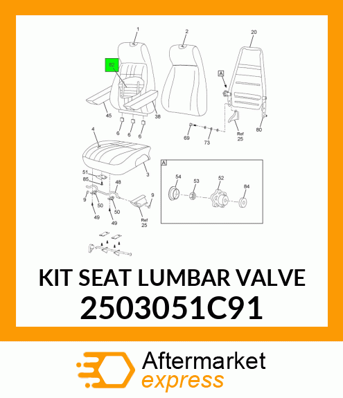 KIT SEAT LUMBAR VALVE 2503051C91