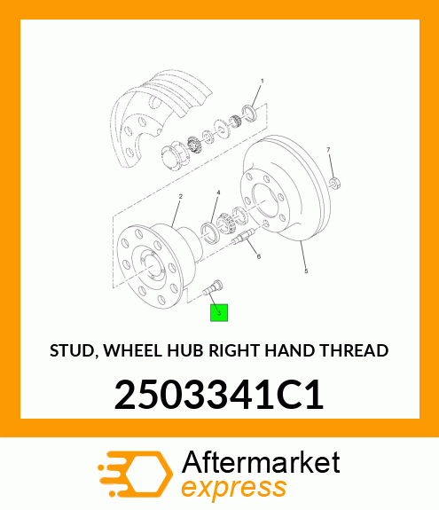 STUD, WHEEL HUB RIGHT HAND THREAD 2503341C1