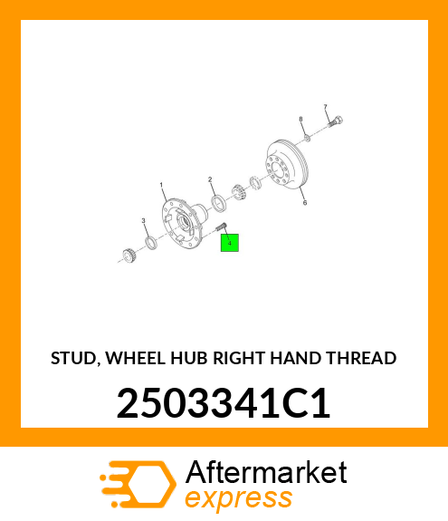 STUD, WHEEL HUB RIGHT HAND THREAD 2503341C1