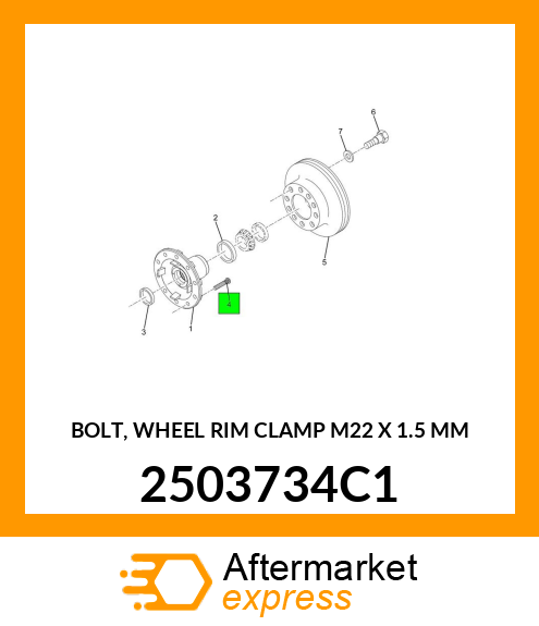 BOLT, WHEEL RIM CLAMP M22 X 1.5 MM 2503734C1