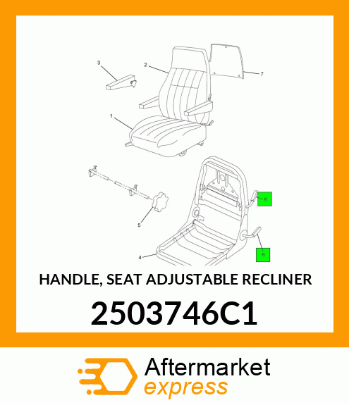 HANDLE, SEAT ADJUSTABLE RECLINER 2503746C1
