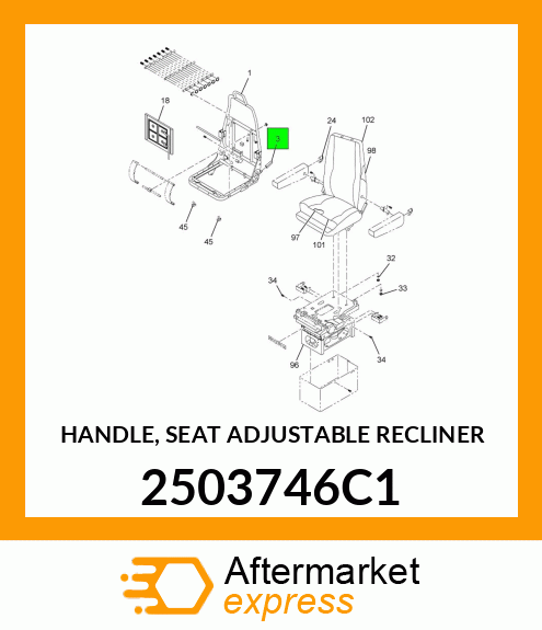 HANDLE, SEAT ADJUSTABLE RECLINER 2503746C1