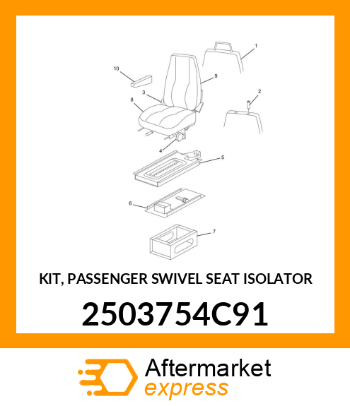 KIT, PASSENGER SWIVEL SEAT ISOLATOR 2503754C91