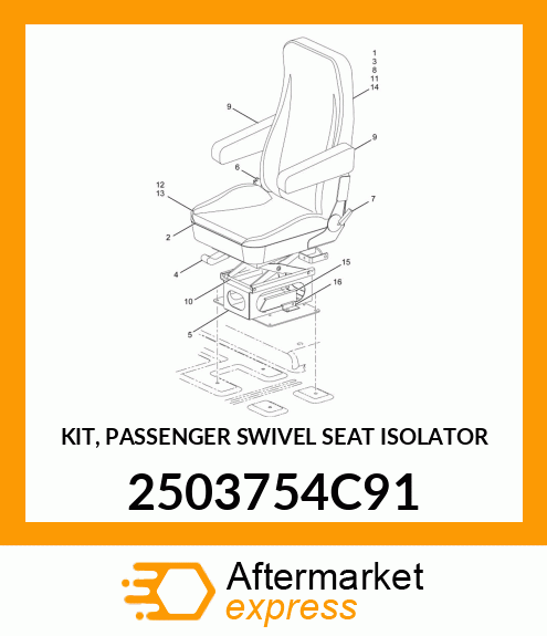 KIT, PASSENGER SWIVEL SEAT ISOLATOR 2503754C91