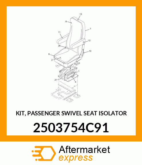 KIT, PASSENGER SWIVEL SEAT ISOLATOR 2503754C91