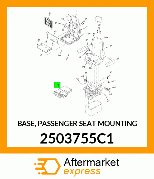 BASE, PASSENGER SEAT MOUNTING 2503755C1