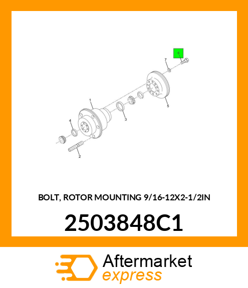 BOLT, ROTOR MOUNTING 9/16"-12X2-1/2IN 2503848C1