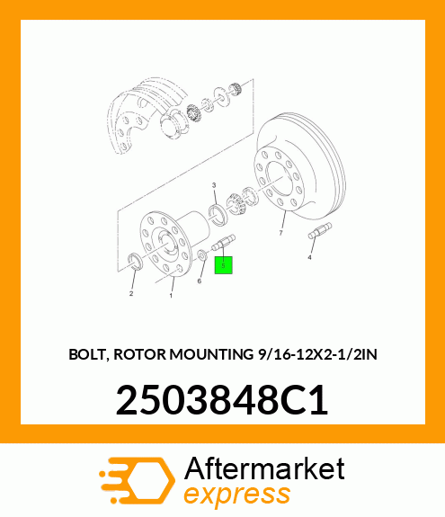 BOLT, ROTOR MOUNTING 9/16"-12X2-1/2IN 2503848C1