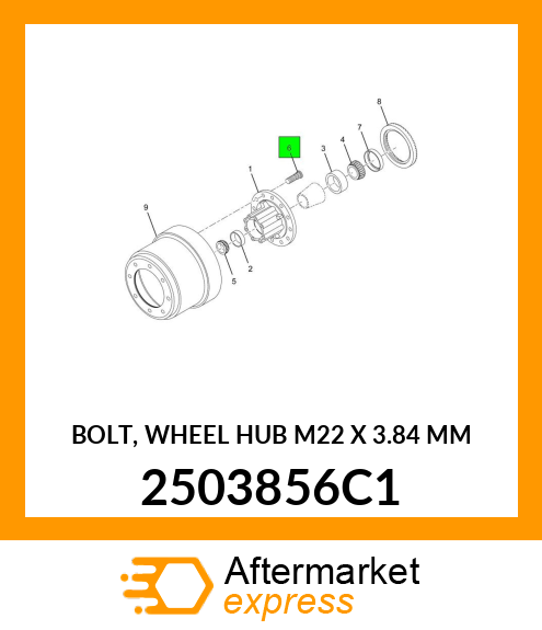 BOLT, WHEEL HUB M22 X 3.84 MM 2503856C1
