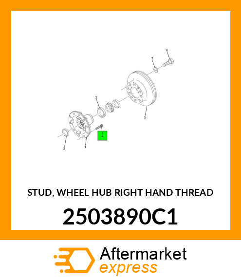 STUD, WHEEL HUB RIGHT HAND THREAD 2503890C1