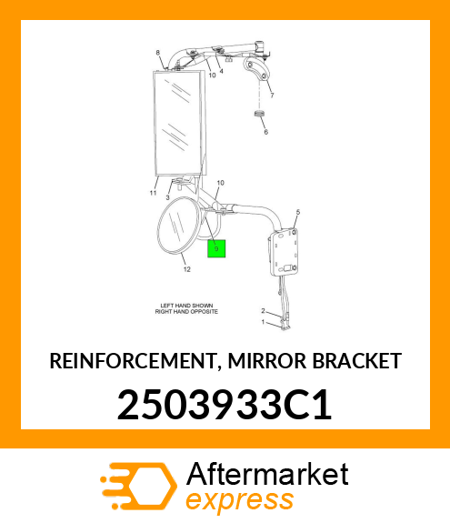 REINFORCEMENT, MIRROR BRACKET 2503933C1