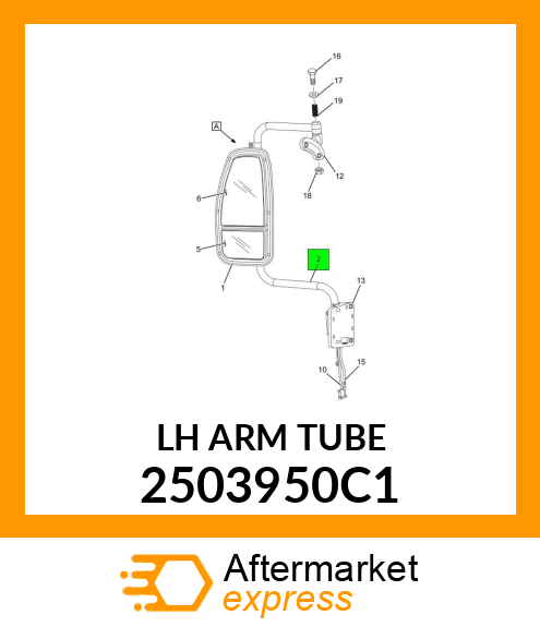 ARM RR VW MIR LH HTD/MTZD W/CB 2503950C1