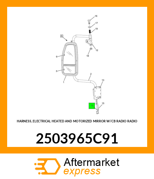 HARNESS, ELECTRICAL HEATED AND MOTORIZED MIRROR W/CB RADIO RADIO 2503965C91