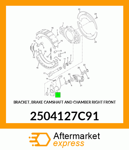 BRACKET, BRAKE CAMSHAFT AND CHAMBER RIGHT FRONT 2504127C91