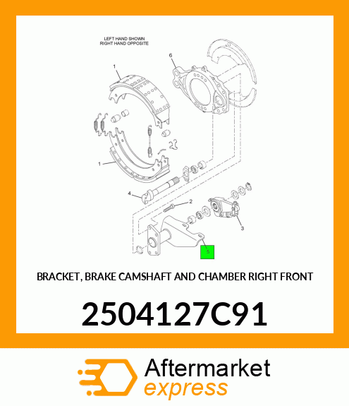 BRACKET, BRAKE CAMSHAFT AND CHAMBER RIGHT FRONT 2504127C91