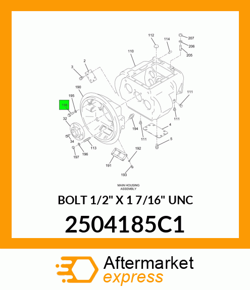BOLT 1/2" X 1 7/16" UNC 2504185C1