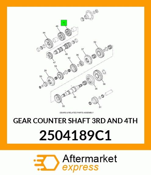 GEAR COUNTER SHAFT 3RD AND 4TH 2504189C1