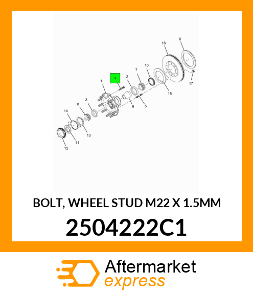 BOLT, WHEEL STUD M22 X 1.5MM 2504222C1