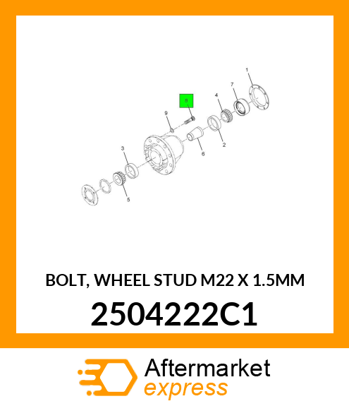 BOLT, WHEEL STUD M22 X 1.5MM 2504222C1