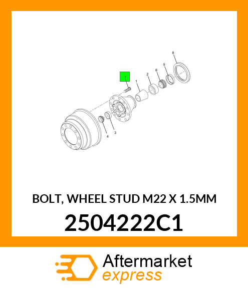 BOLT, WHEEL STUD M22 X 1.5MM 2504222C1