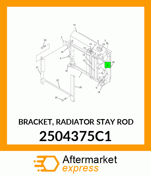 BRACKET, RADIATOR STAY ROD 2504375C1