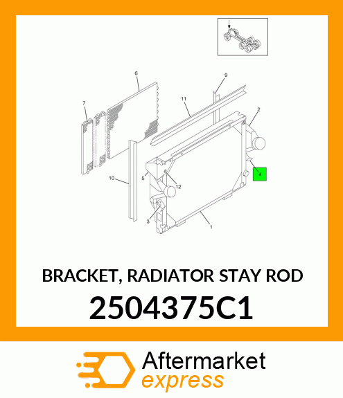 BRACKET, RADIATOR STAY ROD 2504375C1