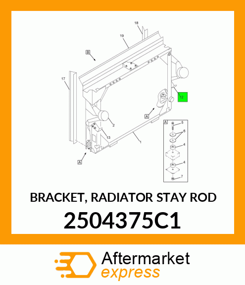 BRACKET, RADIATOR STAY ROD 2504375C1