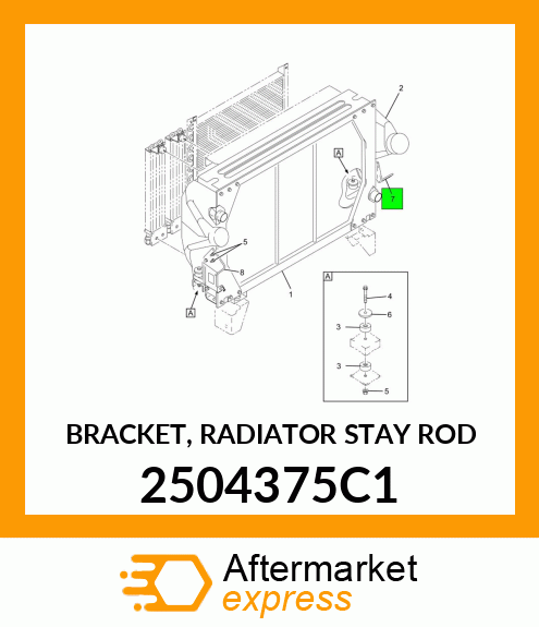 BRACKET, RADIATOR STAY ROD 2504375C1