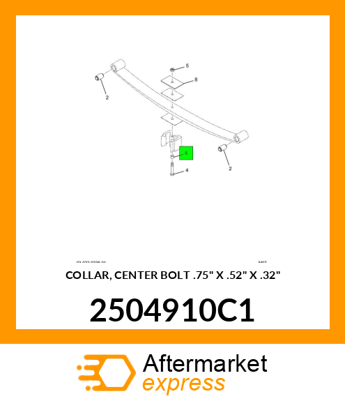 COLLAR, CENTER BOLT .75" X .52" X .32" 2504910C1