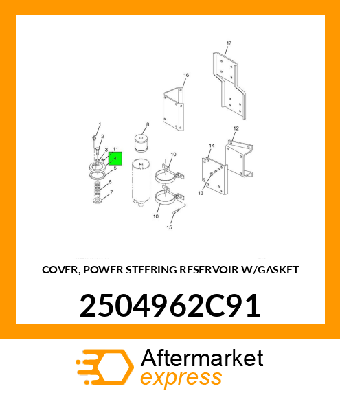 COVER, POWER STEERING RESERVOIR W/GASKET 2504962C91