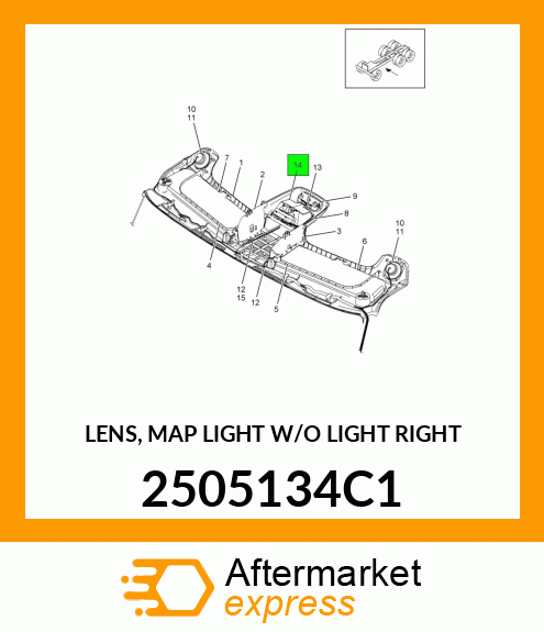 LENS, MAP LIGHT W/O LIGHT RIGHT 2505134C1