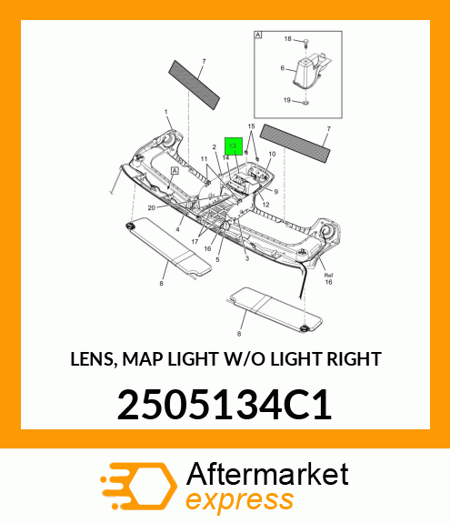 LENS, MAP LIGHT W/O LIGHT RIGHT 2505134C1