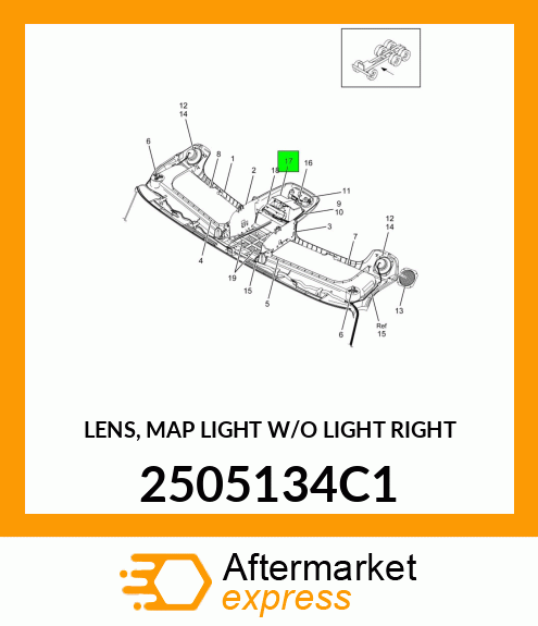 LENS, MAP LIGHT W/O LIGHT RIGHT 2505134C1