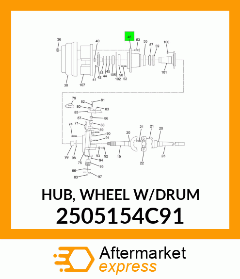 HUB, WHEEL W/DRUM 2505154C91