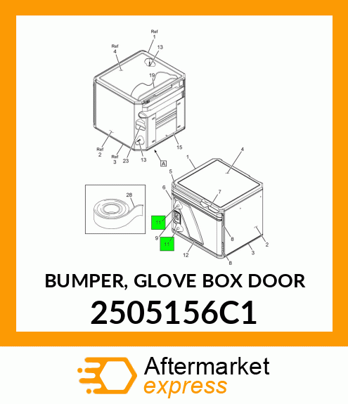 BUMPER, GLOVE BOX DOOR 2505156C1