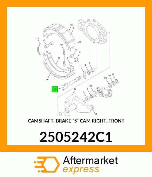 CAMSHAFT, BRAKE "S" CAM RIGHT, FRONT 2505242C1