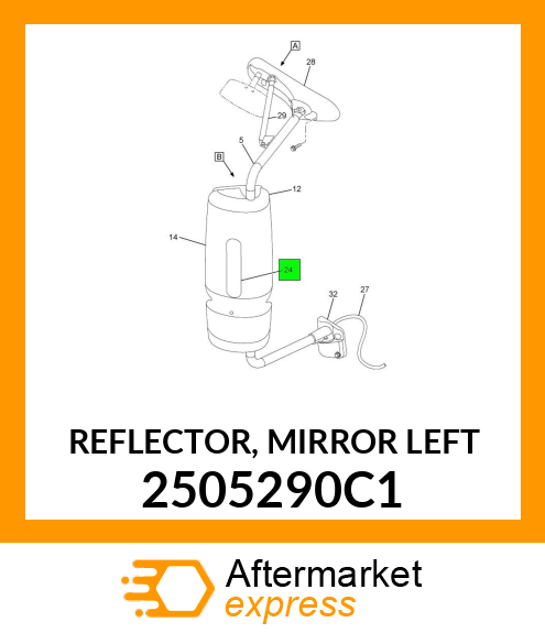 REFLECTOR, MIRROR LEFT 2505290C1